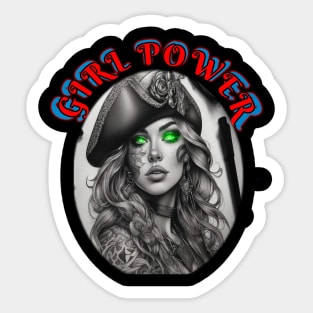 Girl power sparkling green eyes Sticker